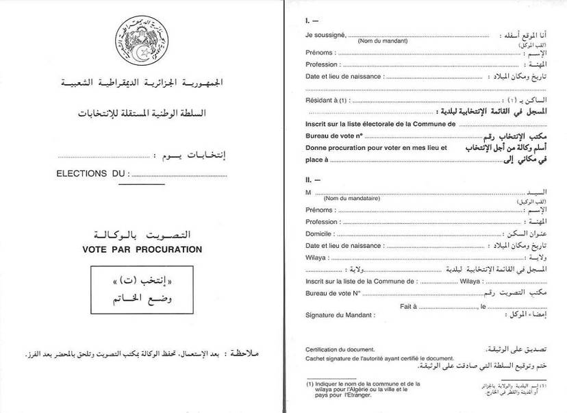ANNOUNCEMENT  CONCERNING THE VOTE BY PROXY