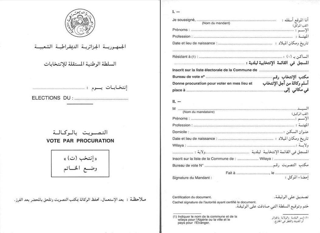 ANNOUNCEMENT  CONCERNING THE VOTE BY PROXY